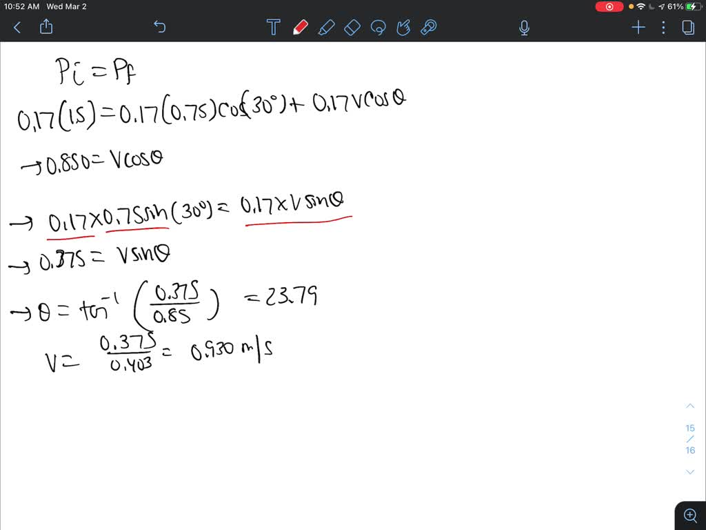 SOLVED A hockey puck with mass 0.17 kg traveling along the blue line (rink) at 1.5 m/s strikes