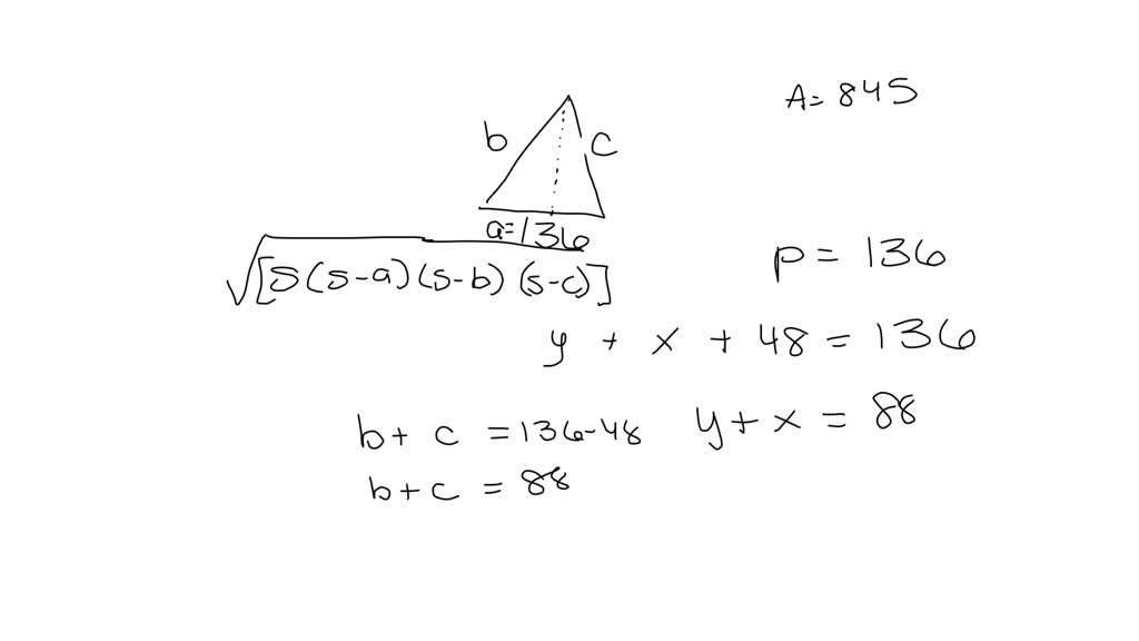 a-triangle-has-an-area-of-845-and-a-perimeter-of-136-if-one-of-its
