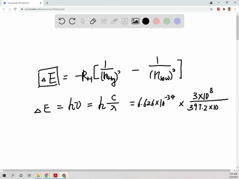 an-excited-hydrogen-atom-emits-light-with-a-wavelength-of-3972-mathrmnm-to-reach-the-energy-level-for-which-n2-in-which-principal-quantum-level-did-the-electron-begin-2