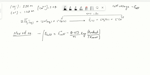galvanic-cell-at-temperature-of-250-c-is-powered-by-the-following-redox-reaction-2io3-aq-12h-aq-5co-_-1z-6h0-d-sco-ag-suppose-the-cell-is-prepared-with-198-mio-and-129-vh-in-one-half-cell-an-50903