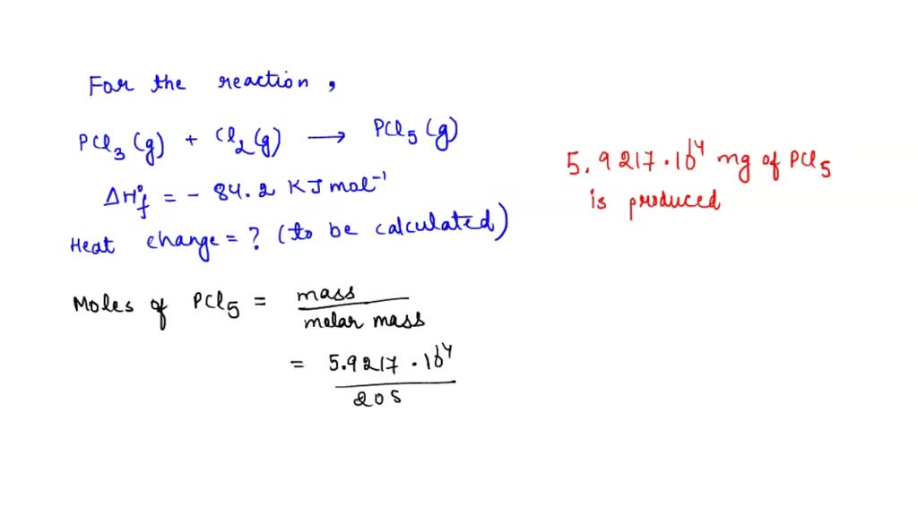 SOLVED The reaction of 1.00 mol of solid phosphorus with chlorine gas