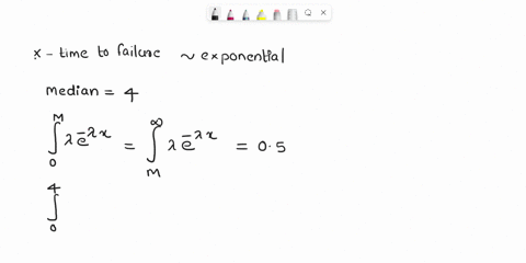 the-time-to-failure-of-a-component-in-an-electronic-device-has-an-exponential-distribution-with-a-median-of-four-hours-calculate-the-probability-that-the-component-will-work-without-failing-52082