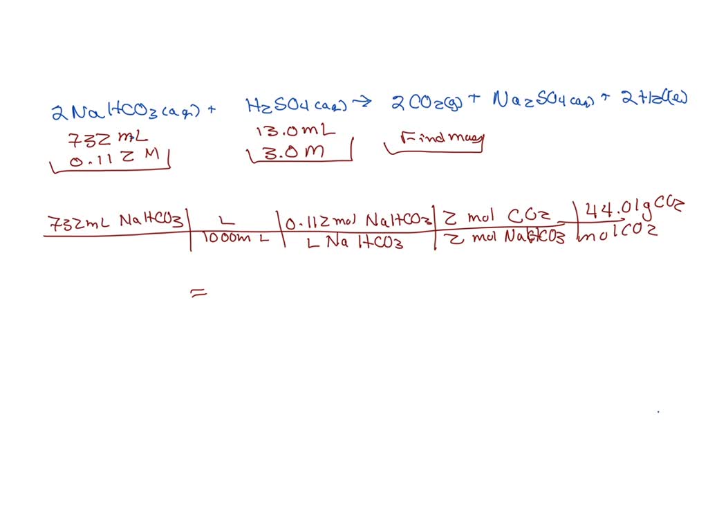 Solved Aqueous Solutions Of Sodium Bicarbonate And Sulfuric Acid React To Produce Carbon 9587