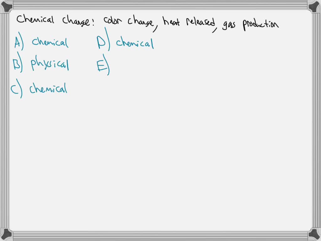 SOLVED 7) State whether each of the following represents a chemical
