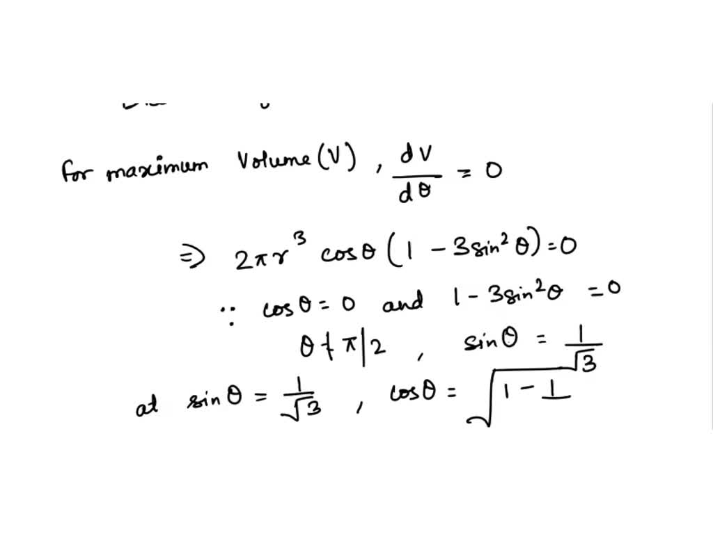 SOLVED: Find the dimensions of the circular cylinder of greatest volume ...