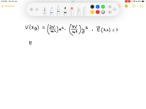 the-expression-for-the-electric-potential-anywhere-in-the-xy-plane-is-given-by-v-2vm2x2-3vm2y2-accordingly-which-of-the-following-is-the-representation-of-the-electric-field-in-terms-of-unit-vectors-a