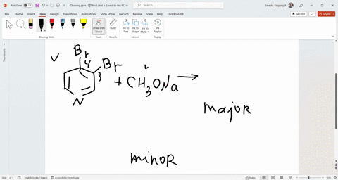 what-is-the-major-and-minor-product-of-the-reaction-34-dibromopyridine-reaction-with-sodium-methoxyde