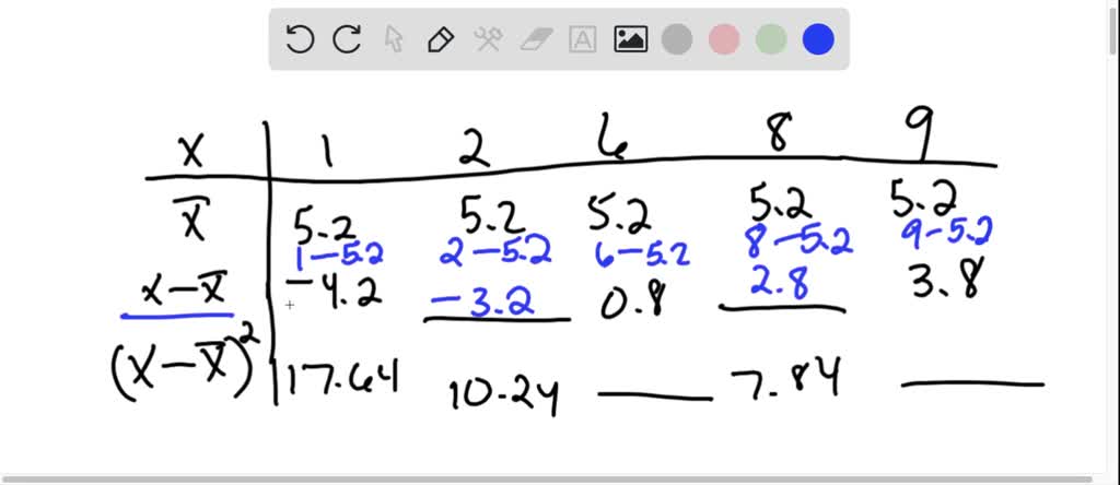 SOLVED: Step 3 In order to use the defining formula for sample standard ...