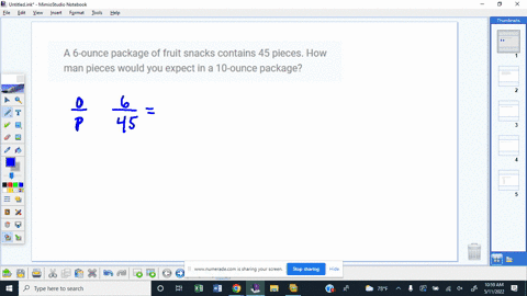 a-6-ounce-package-of-fruit-snacks-contains-45-pieces-how-man-pieces-would-you-expect-in-a-10-ounce-package-21557