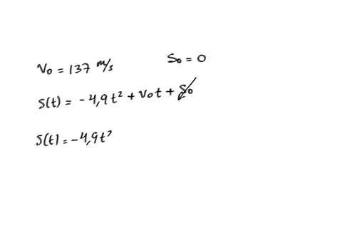 a-projectile-is-shot-upward-from-the-surface-of-earth-with-an-initial-velocity-of-137-meters-per-second-use-the-position-function-below-for-free-falling-objects-what-is-its-velocity-after-3-96756