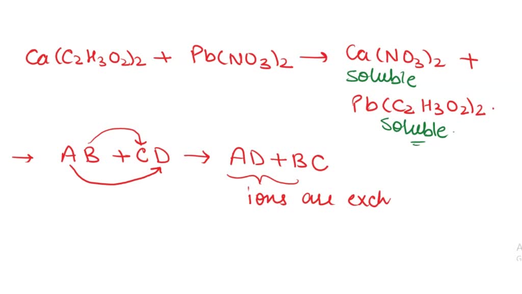 SOLVED Will a precipitation reaction occur when calcium acetate is