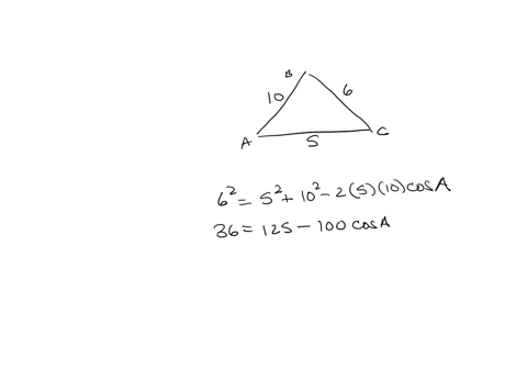 let-the-angles-of-a-triangle-be-and-with-opposite-sides-of-length-a-b-and-c-respectively-use-the-law-of-cosines-and-the-law-of-sines-to-find-the-remaining-parts-of-the-triangle-round-your-an-74284