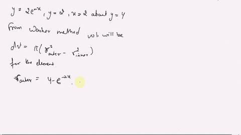 find-the-volume-v-of-the-solid-obtained-by-rotating-the-region-bounded-by-the-given-curves-about-the-specified-line-y-2e-x-y-2x-6-about-y-4-50974