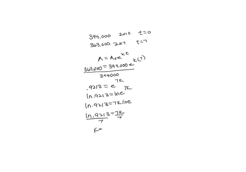 help-please-the-population-of-a-town-declined-from-394000-in-2010-to-363000-in-2017assume-the-population-decreases-according-to-an-exponential-decay-model-b-estimate-the-population-of-the-to-89648