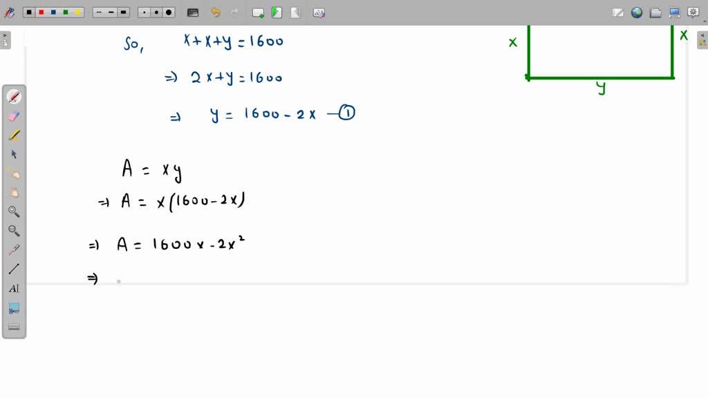 SOLVEDOPTIMIZATION Find the largest possible area of a rectangle that