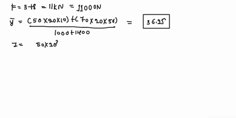 problem-725-the-cantilever-beam-is-subjected-to-the-point-loads-p1-3-kn-and-p2-8-kn-250-mm-250-mm-300-mm-20-mm-70-mm-20-mm-50-mm-part-a-determine-the-maximum-shear-stress-acting-at-section-a-70346