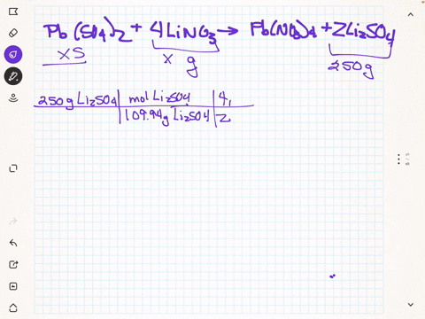using-the-following-equation-pbso4-4-lino-a-pbno4-2-liso4-how-many-grams-of-lithium-nitrate-will-be-needed-to-make-250-grams-of-lithium-sulfate-assuming-that-you-have-an-adequate-amount-of-l-67995