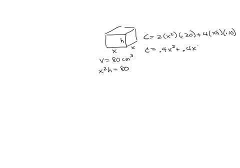 a-storage-box-with-a-square-base-must-have-a-volume-of-80-cubic-centimeters-the-top-and-bottom-cos-2-88984