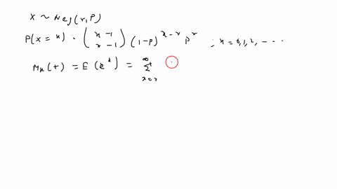 show-that-the-moment-generating-function-of-the-negative-binomial-distribution-is-mt-pr1-1-pet-r-find-the-mean-and-the-variance-of-this-distribution-hint-in-the-summation-representing-mt-mak-92011
