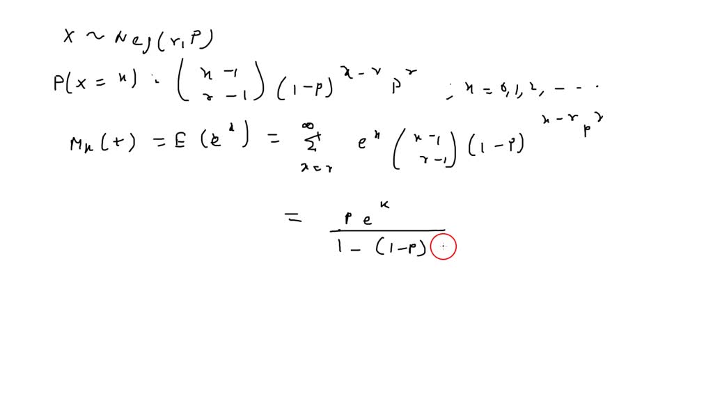 SOLVED: x1,... xn i.i.d. negative binomial (m,p) Find UMVUE for (1-p)r ...