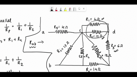 1-the-equivalent-resistance-rab-between-points-a-and-b-in-the-circuit-shown-in-the-figure-is-___________ohms-choices-a-8-b-6-c-10-d-9-e-7-2-what-voltage-must-be-applied-across-terminals-a-an-05604