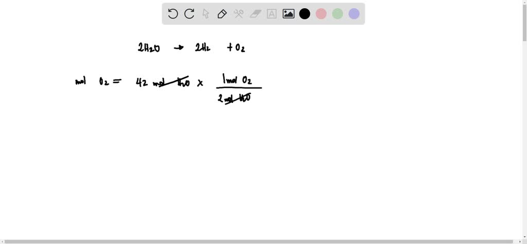 SOLVED: Using the chemical formula 2 H2O → 2 H2 + O2, calculate how ...