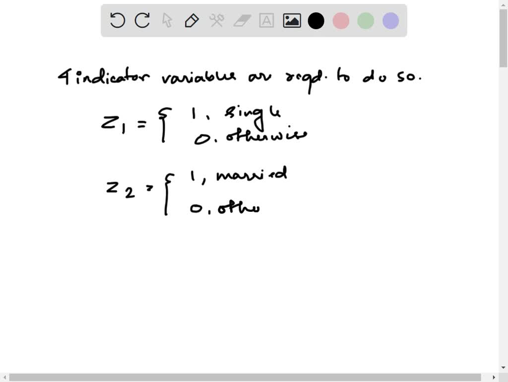 The categorical variable marital status has the following values