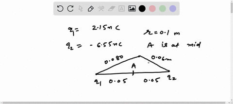 two-point-charges-q1215nc-and-q2655nc-are-0100-m-apart-point-a-is-midway-between-them-point-b-is-0080-m-from-q1-and-0060-m-from-q2-take-the-electric-potential-to-be-zero-at-infinity-a-find-t-64805