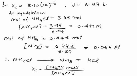 1-the-equilibrium-constant-kc-for-the-following-reaction-is-51010-6-at-548-k-nh4cls-nh3g-hclg-if-an-equilibrium-mixture-of-the-three-compounds-in-a-687-l-container-at-548-k-contains-343-mol-36066
