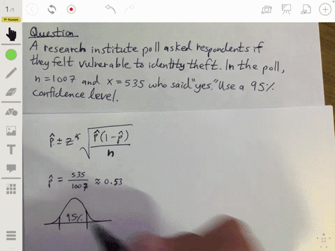 use-the-sample-data-and-confidence-level-given-below-to-complete-parts-a-through-d-a-research-institute-poll-asked-respondents-if-they-felt-vulnerable-to-identity-theft-in-the-poll-n1007-and-x535-who-