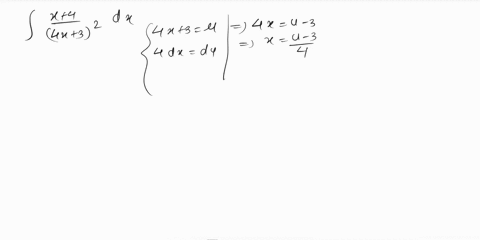 x4-dx_-4x-32-point-consider-the-indefinite-integral-the-substitution-u-4x-3-transforms-the-integral-into-which-of-the-following-u-13-a-du-16u2-u-4-b-f-4u-du-c-f-47-du-u2-d-f-13-du-u2-e-f-133-13627