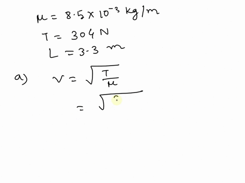 2-a-string-has-a-linear-density-of-85e-3-kgm-and-is-under-304-n-of-tension-the-string-is-33-m-long-is-fixed-at-both-ends-and-is-vibrating-in-the-standing-wave-pattern-shown-in-the-drawing-a-50762