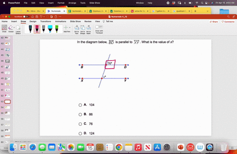 in-the-diagram-below-bd-is-parallel-to-xy-what-is-the-value-of-x-in-the-diagram-below-bd-is-parallel-to-xy-what-is-the-value-of-x-76-8-0-a-104-0-b-86-0-c-76-0-d-124-95675