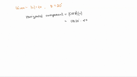 Find the horizontal and vertical components of the vector...
