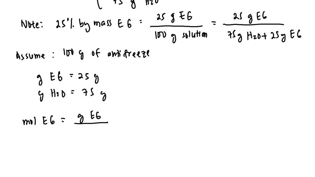 SOLVED Automatic antifreeze consists of ethylene glycol. Calculate the