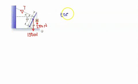 a-1500-n-pole-is-held-in-place-by-light-cable-at-an-angle-3100-to-the-horizontal-as-shown-in-the-figure-the-pole-is-attached-to-pivot-at-the-bottom_-and-mass-of-weight-w-2475-n-hangs-from-it-90301