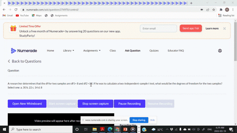 a-researcher-determines-that-the-df-for-two-samples-are-df1-8-and-df2-22-if-he-was-to-calculate-a-two-independent-sample-t-test-what-would-be-the-degrees-of-freedom-for-the-two-samples-selec-64547