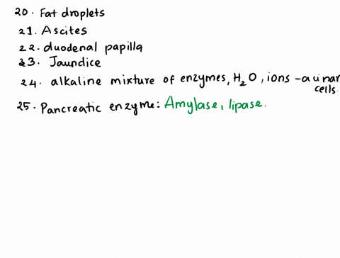 20-bile-salts-aid-in-the-digestion-of-fats-by-large-fat-droplets-13-22-pancreatic-juice-enters-the-small-intestine-at-the-duodenal-papilla-23a-blood-clot-blocking-flow-through-the-liver-migh-73793