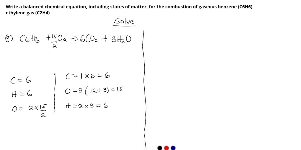 SOLVED Write a balanced chemical equation including states of