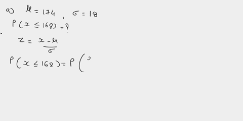 uppose-the-lengths-of-the-pregnancies-of-a-certain-animal-are-approximately-normally-distributed-with-mean-174-days-and-standard-deviation-18-days-complete-parts-a-throughf-below-a-what-is-t-45389