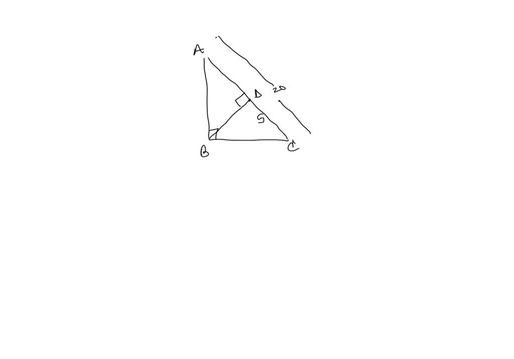 Solved Given Right Triangle Abc With Altitude Bd Drawn To Hypotenuse Ac If Ac 20 And Dc 2204