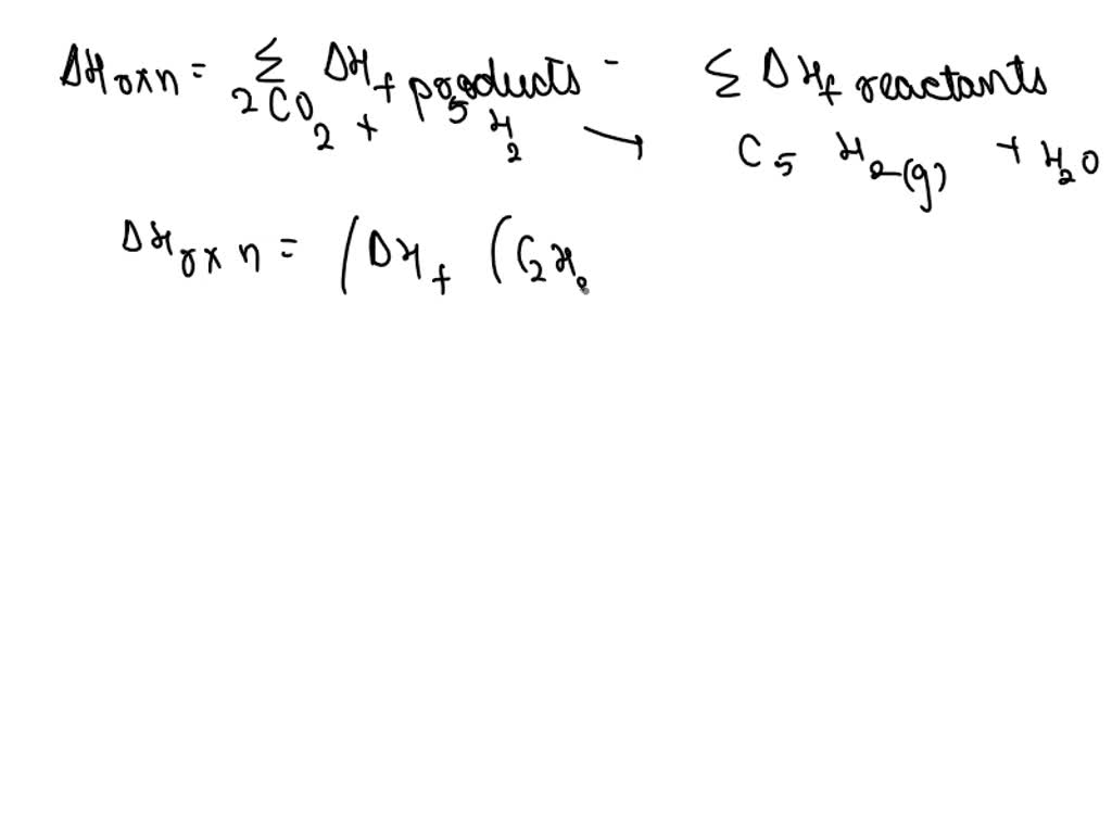 SOLVED Using the standard formation enthalpies that follow, calculate
