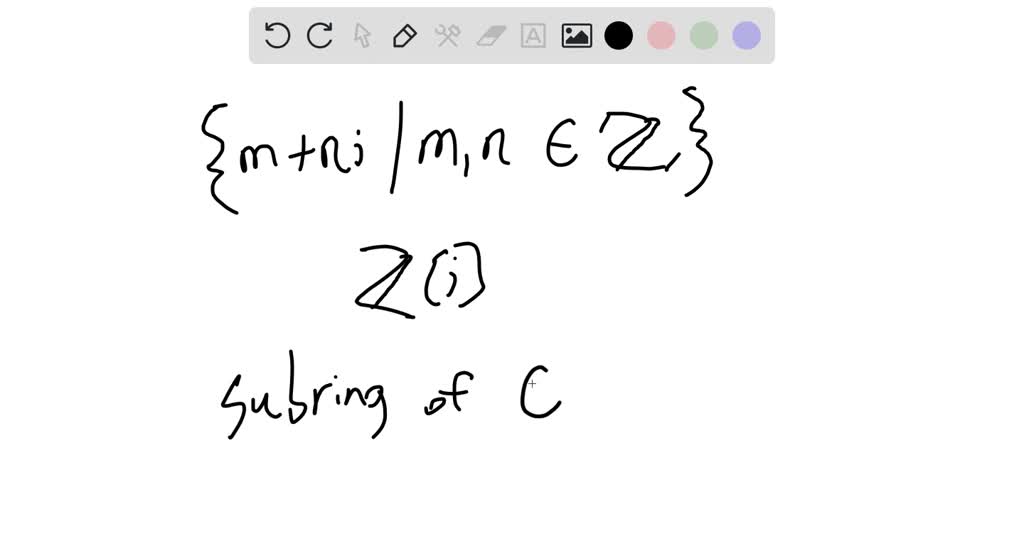 SOLVED: The subset of the complex numbers m + ni | m,n âˆˆ Z is usually ...