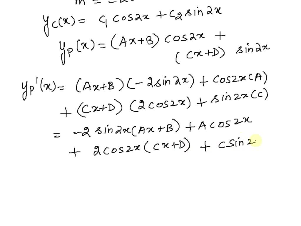 Solved Y 4y Sin 2x Sec2 2x