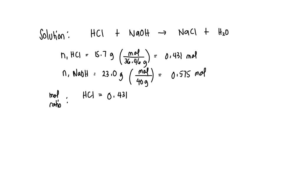 VIDEO solution: Aqueous hydrochloric acid HCl reacts with solid sodium ...