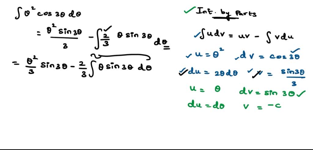 Solved Find The Integrals ∫θ 2cos 3 θ D θ