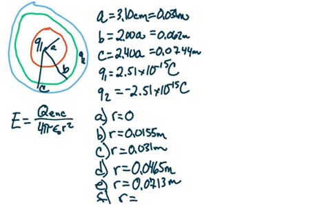in-the-figure-a-solid-sphere-of-radius-a-310-cm-is-concentric-with-a-spherical-conducting-shell-of-inner-radius-b-200a-and-outer-radius-c-240a-the-sphere-has-a-net-uniform-charge-91-251fc-th-85204