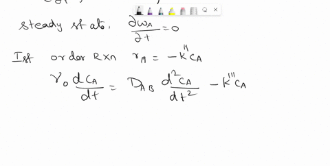 a-pure-liquid-b-moves-upward-slowly-in-a-long-tube-through-a-film-containing-a-then-a-slowly-disappears-by-a-first-order-reaction-a-c-after-it-has-dissolved-assume-that-the-velocity-profile-14342