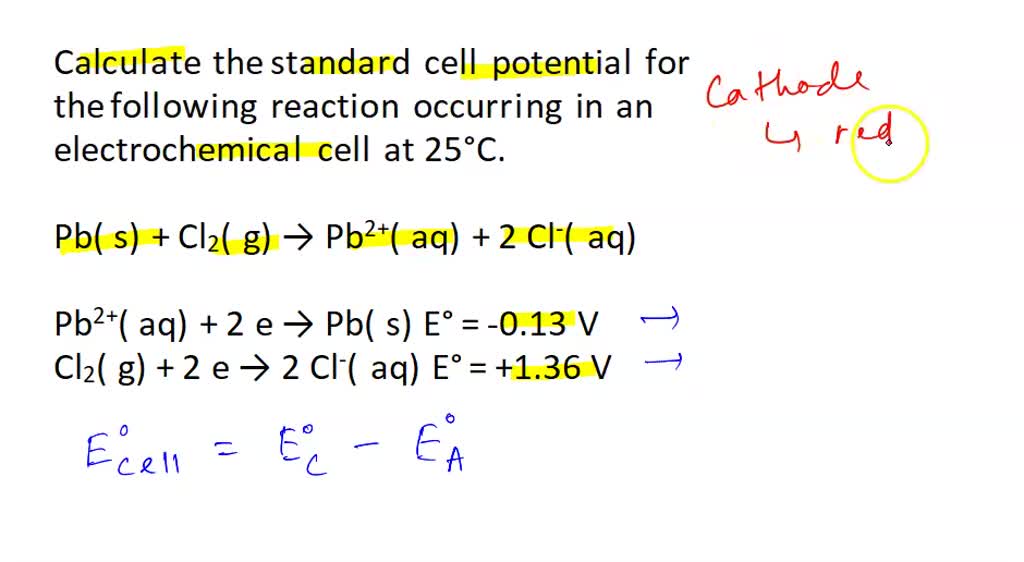 Solved Use The Standard Half Cell Potentials Listed Below To Calculate The Standard Cell 7691