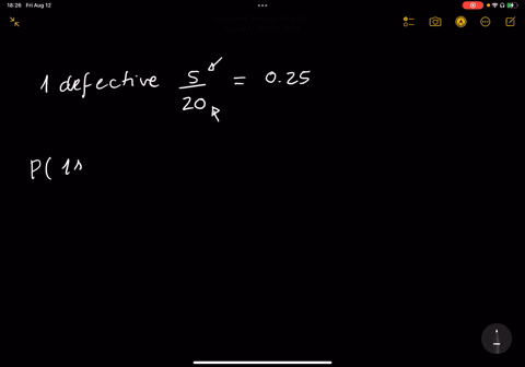 suppose-a-fuse-box-containing-20-fuses-of-which-5-are-defectives-if-2-fuses-were-selected-in-random-and-removed-from-the-box-in-succession-without-replacing-the-first-what-is-the-probability-23835